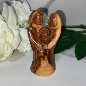 Handmade Olive Wood From the HolyLand Family Religious Carving
